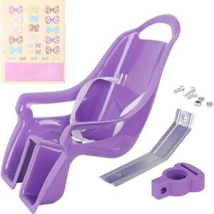 NEW - Purple Doll Bike Seat with Stickers